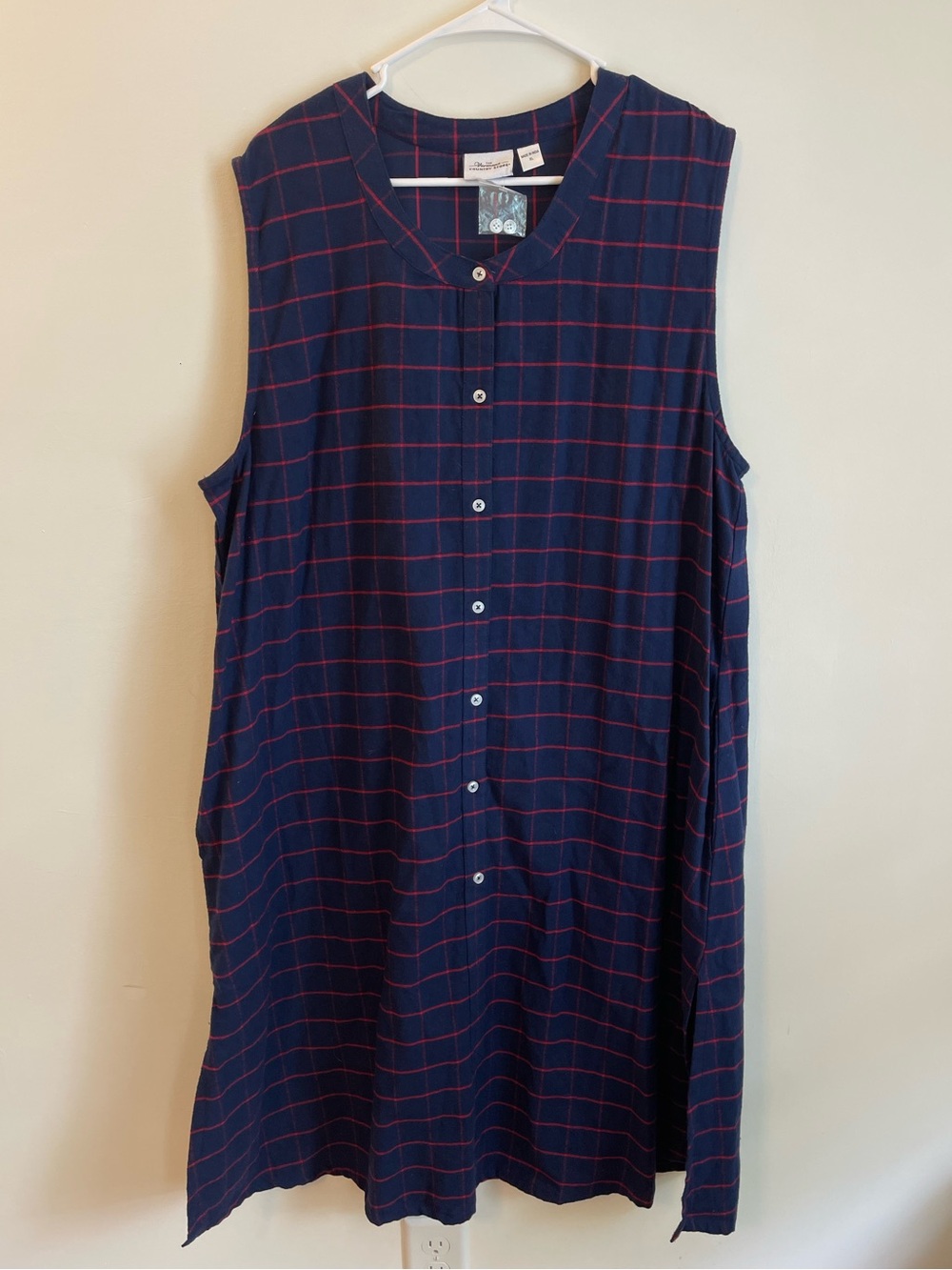 The Vermont Country Store Plaid Dress XL Cottage Cabincore Cotton NWOT Prairie